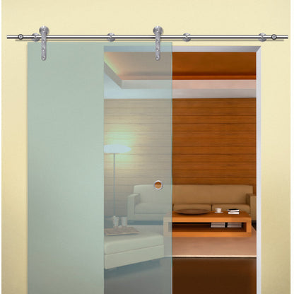 Barnd oor hardware Project installed on  glass sliding door