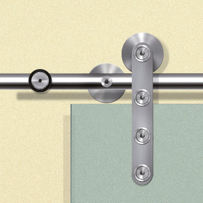 Barn door hardware system Project installed on glass door