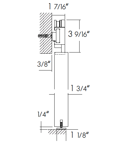Sliding door hardware Runway, wood