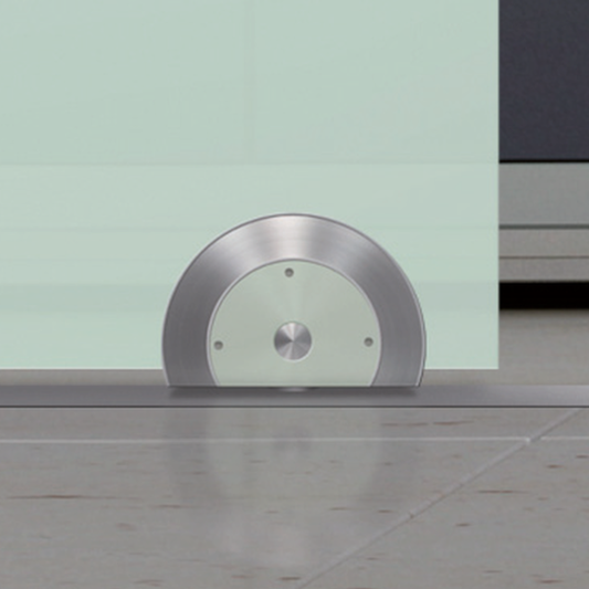 Base bottom roller Silent Glam installed on glass door
