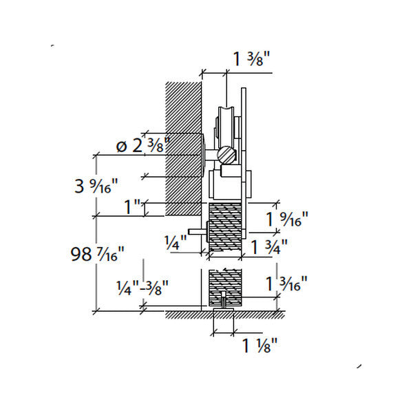 Sliding door hardware Skater, wood