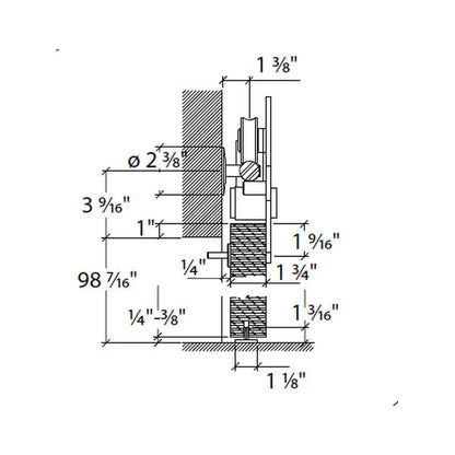 Sliding door hardware Skater, wood
