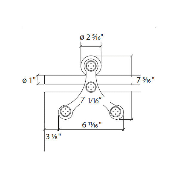 Sliding door hardware Tritec, glass