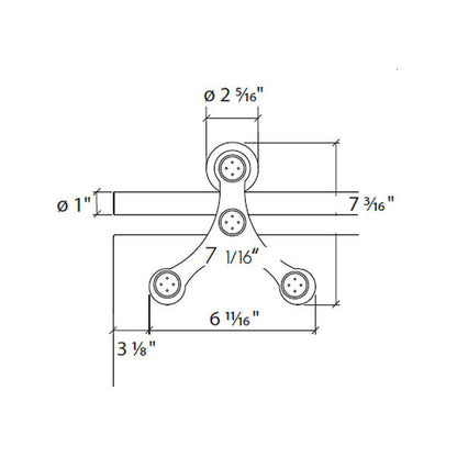 Sliding door hardware Tritec, glass