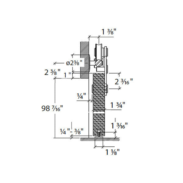 Sliding door hardware Tritec, wood