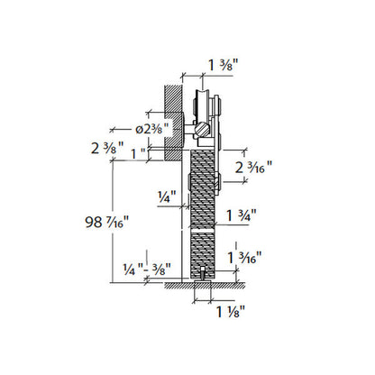Sliding door hardware Tritec, wood