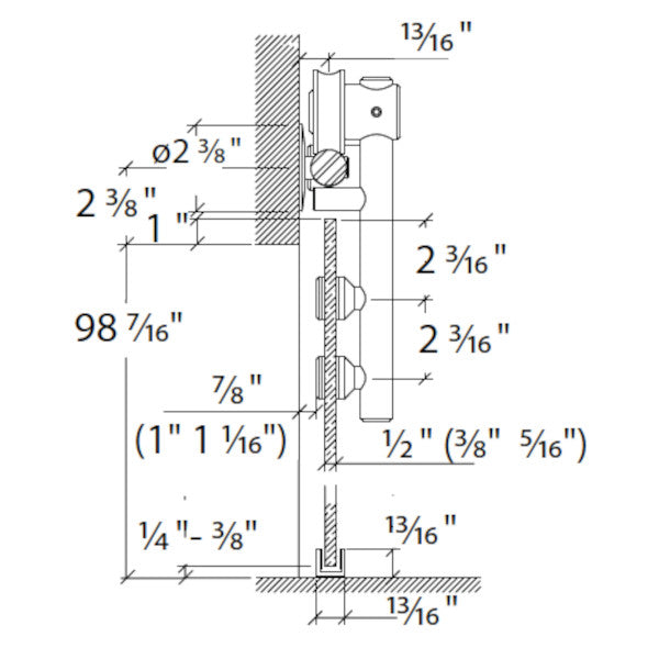 Sliding door hardware Unotec Home, glass