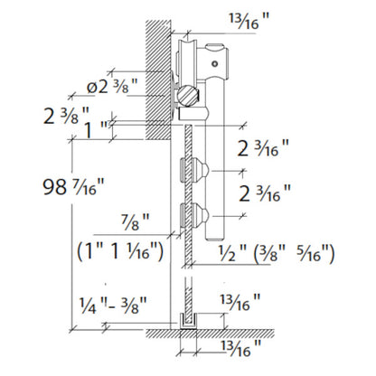 Sliding door hardware Unotec Home, glass