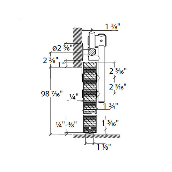 Sliding door hardware Unotec Home, wood